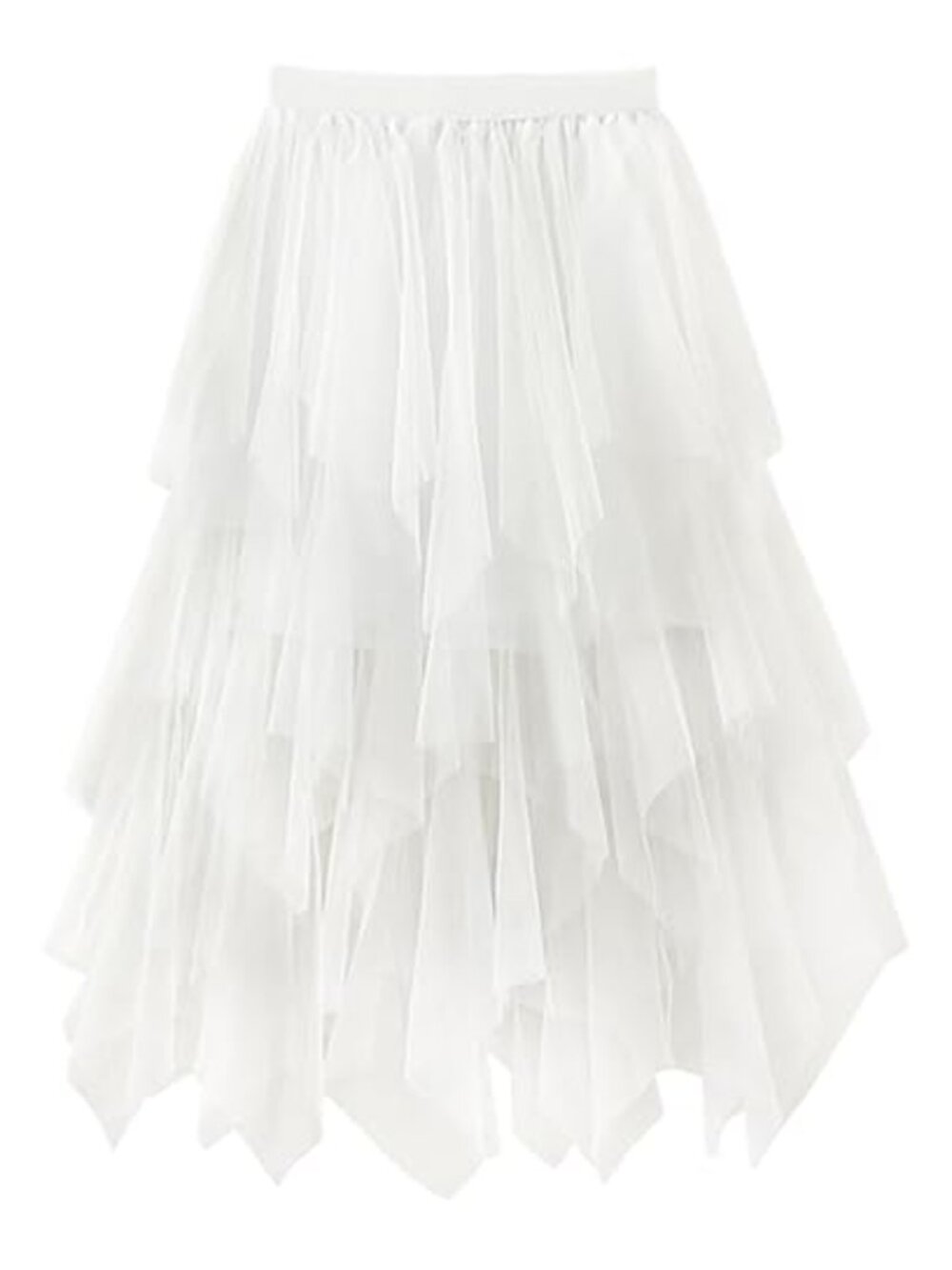 Womens Midi Tulle Layered Tutu A Line High Waist Flowy Skirt
